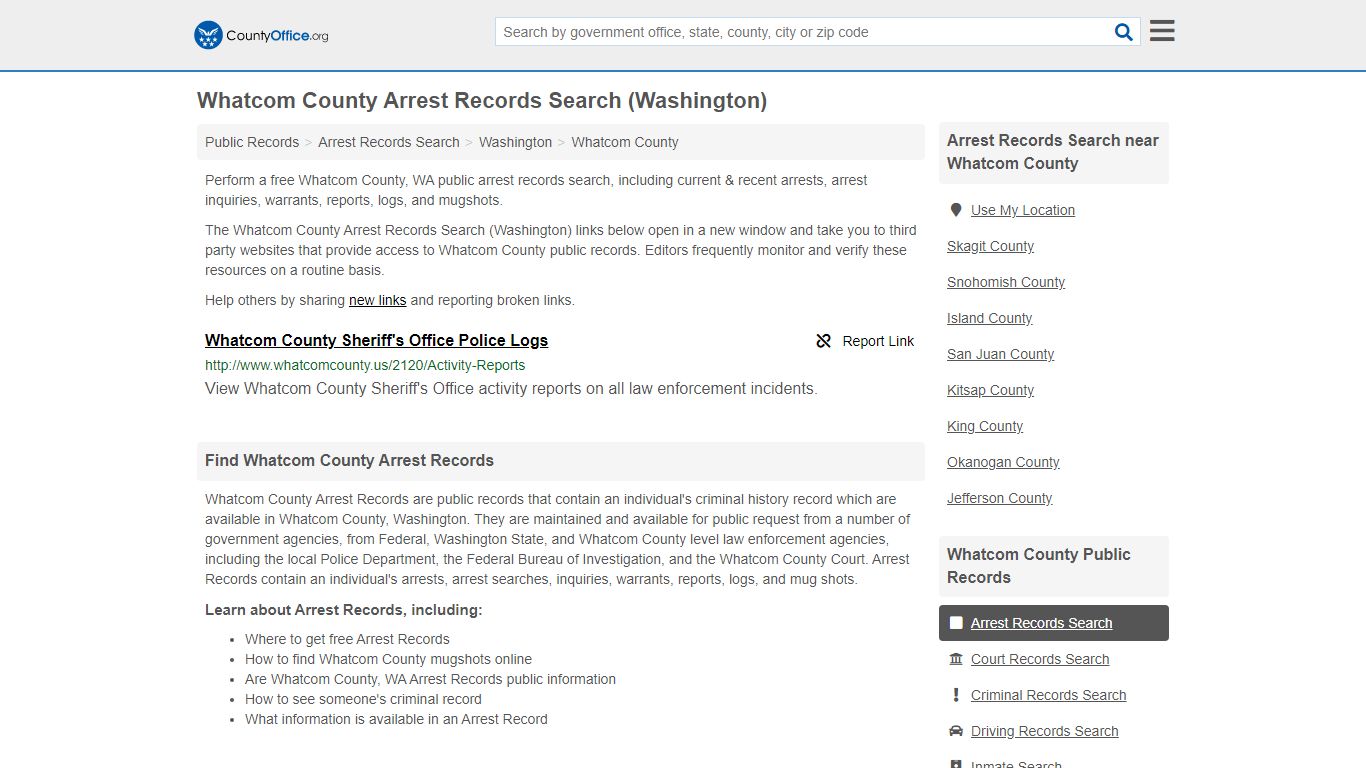 Arrest Records Search - Whatcom County, WA (Arrests ...