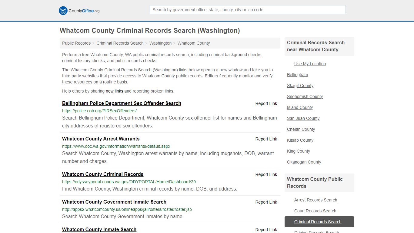 Criminal Records Search - Whatcom County, WA (Arrests ...